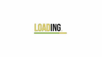 Filling progress bar line 2D loading animation. Waiting sign. Colorful animated cartoon text 4K video loading motion graphic. Loader ui. Progress indicator. Please wait download bar process gif