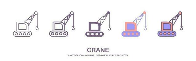 Building, crane, constructing linear icon. Thin line illustration. Tower crane. Contour symbol. Vector isolated outline drawing. Editable stroke