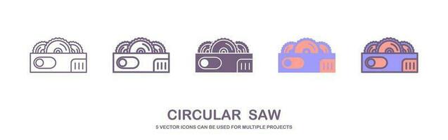 circular saw icon - Working tools, Construction and Manufacturing icons, equipment icons, carpentry tools icon. vector illustration.