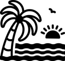 solid icon for beach vector