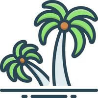 color icon for palm tree vector