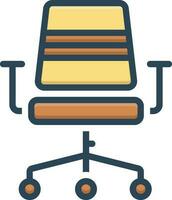 color icon for chair vector