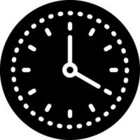 sólido icono para reloj vector