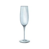 Empty elongated, elegant champagne glass. Watercolor illustration, hand drawn. Isolated object png