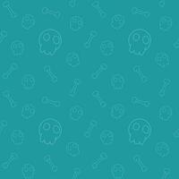 Happy Halloween seamless pattern with skull and bones vector