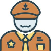 color icon for captain vector