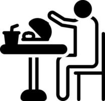 sólido icono para comer vector