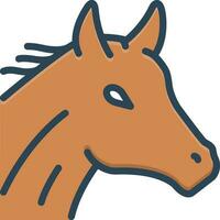 color icon for horse vector
