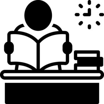 solid icon for reading vector