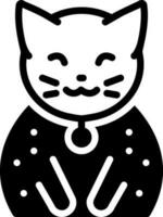 solid icon for cat vector