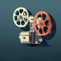 Cool retro movie projector poster photo