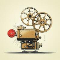 Cool retro movie projector poster photo
