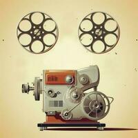 Cool retro movie projector poster photo