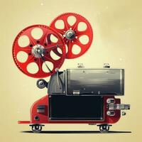 Cool retro movie projector poster photo