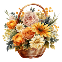 Watercolor colorful autumn bouquet isolated png