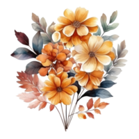 aquarelle coloré l'automne bouquet isolé png