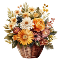 aquarelle coloré l'automne bouquet isolé png