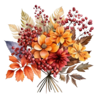 acquerello colorato autunno mazzo isolato png