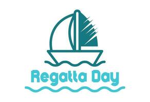 contento nacional regata día, anual Rosa regata continuar barco festival vector