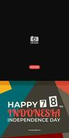 Happy 78th Indonesian independence Day. Retro style abstract design for greeting, background, banner, card vector