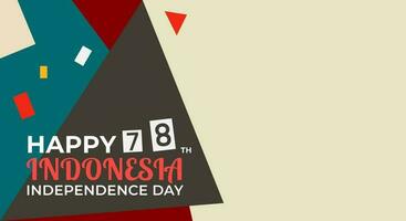 Happy 78th Indonesian independence Day. Retro style abstract design for greeting, background, banner, card vector