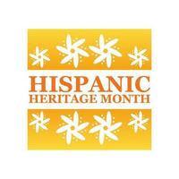 Hispanic,heritage month. Isolated header design element for promotional banner, orange emblem with floral element. vector