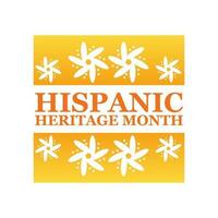 Hispanic,heritage month. Isolated header design element for promotional banner, orange emblem with floral element. vector