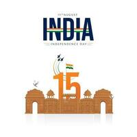 15 agosto indio independencia día 76º celebracion vector
