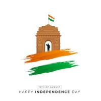 15 agosto indio independencia día 76º celebracion vector