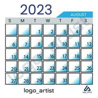 August  2023 calender vector template