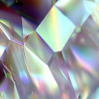 3d render, abstract crystal background, iridescent texture, macro panorama, faceted gem, wide panoramic polygonal wallpaper photo