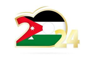 Year 2024 with Jordan Flag pattern. vector