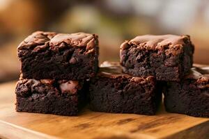 Close Up Photo Of Stacked Brownies