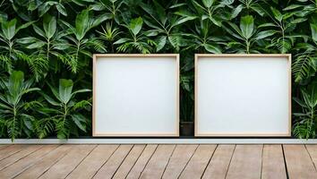 Empty Space Mockup with tropical plant photo