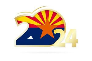 Year 2024 with Arizona Flag pattern. vector