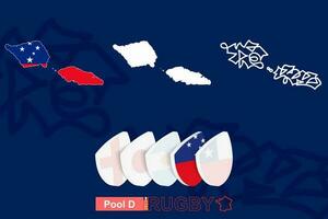 Maps of Samoa in three versions for rugby international championship. vector