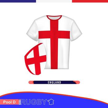 rugby jersey de Inglaterra nacional equipo con bandera. vector
