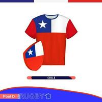 rugby jersey de Chile nacional equipo con bandera. vector