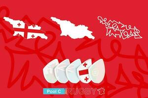 Maps of Georgia in three versions for rugby international championship. vector