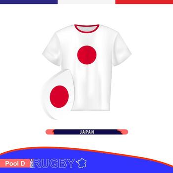 rugby jersey de Japón nacional equipo con bandera. vector