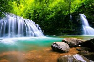 Smooth waterfall background photo