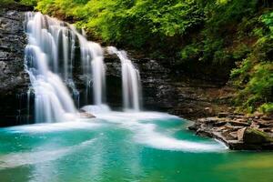 Smooth waterfall background photo