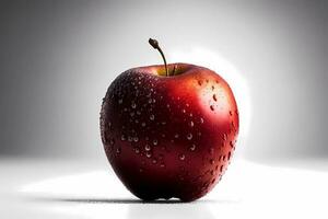 Red fresh apple, isolated photo