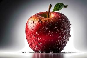 Red fresh apple, isolated photo