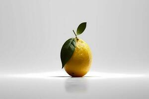 yellow ripe lemon isolated on a white background. photo