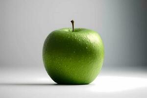 Green fresh apple, isolated photo