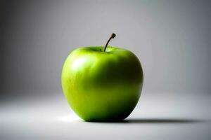 Green fresh apple, isolated photo