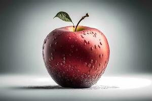 Red fresh apple, isolated photo