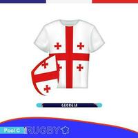 rugby jersey de Georgia nacional equipo con bandera. vector