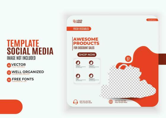 business marketing banner for social media post template, Editable minimal square banner template.